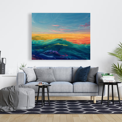 Watercolors Blue Canvas Art for Home Decor - Elegant Design