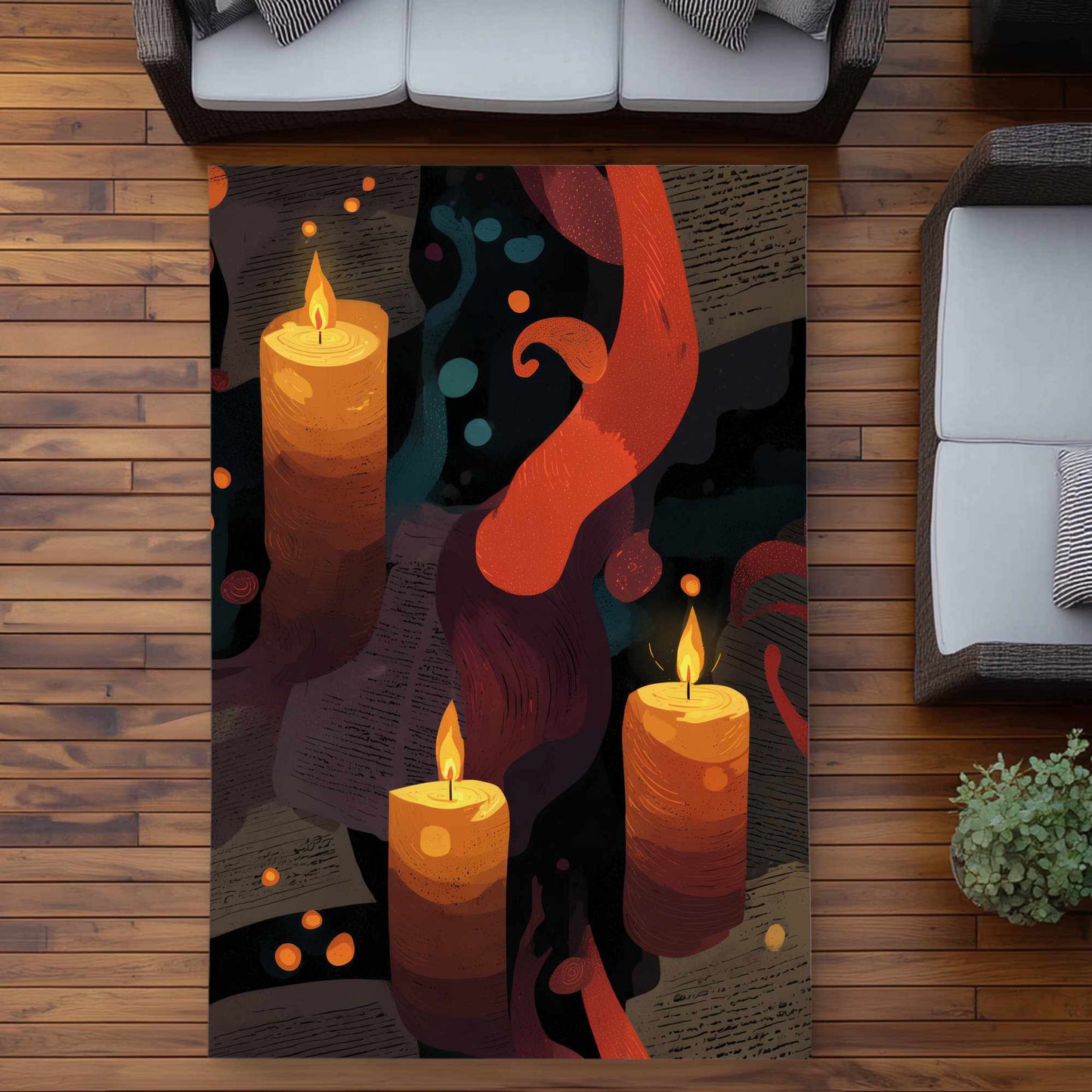 Tapis d'extérieur Whispers in Flame | Décoration d'intérieur élégante