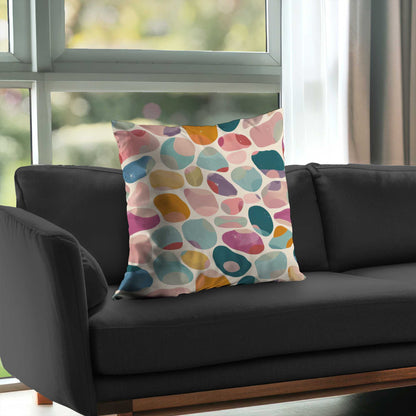 Dots and bops Turquoise Poly Twill Throw Pillow Insert |
