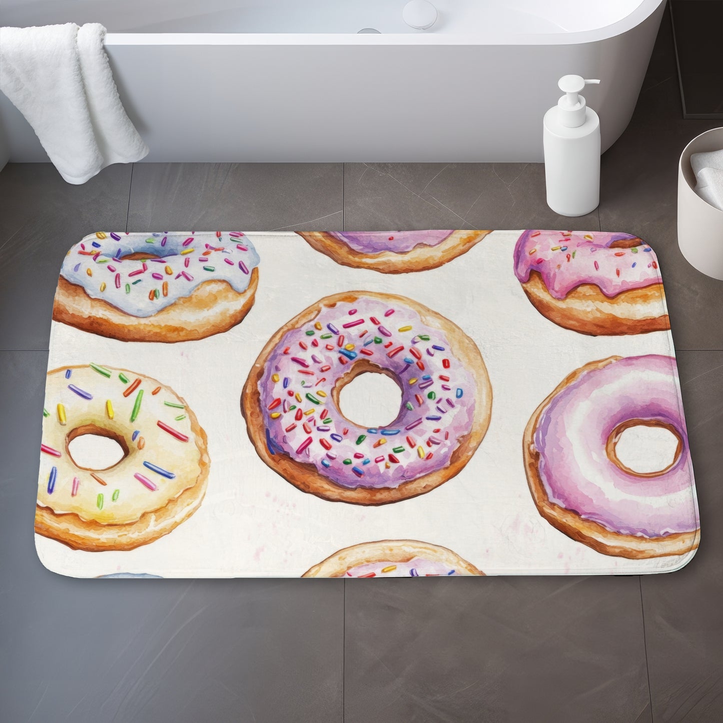 Sugar delights White Bath Mat for Elegant Home Decor