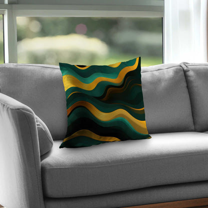 Golden Harmony Poly Twill Throw Pillow | Home Decor Accent
