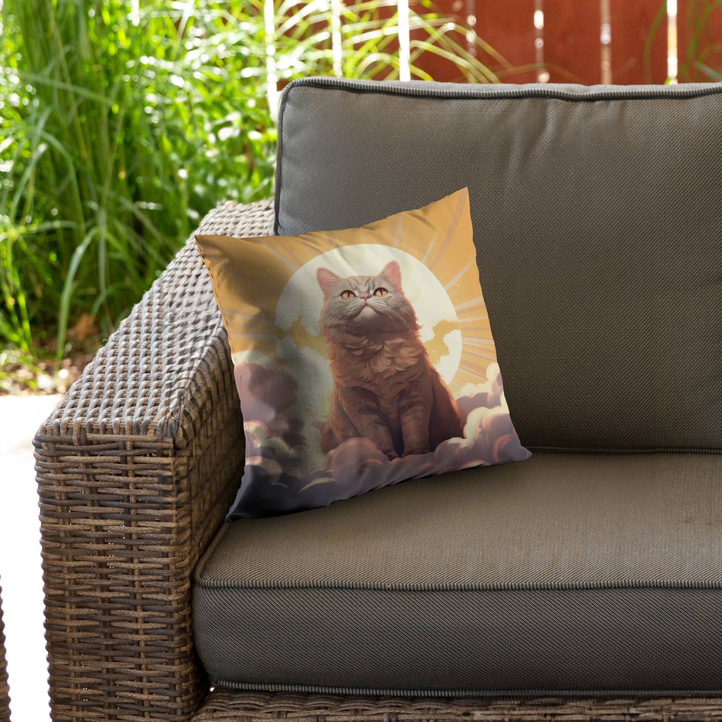 Intangible purr - Throw pillow - Print on demand