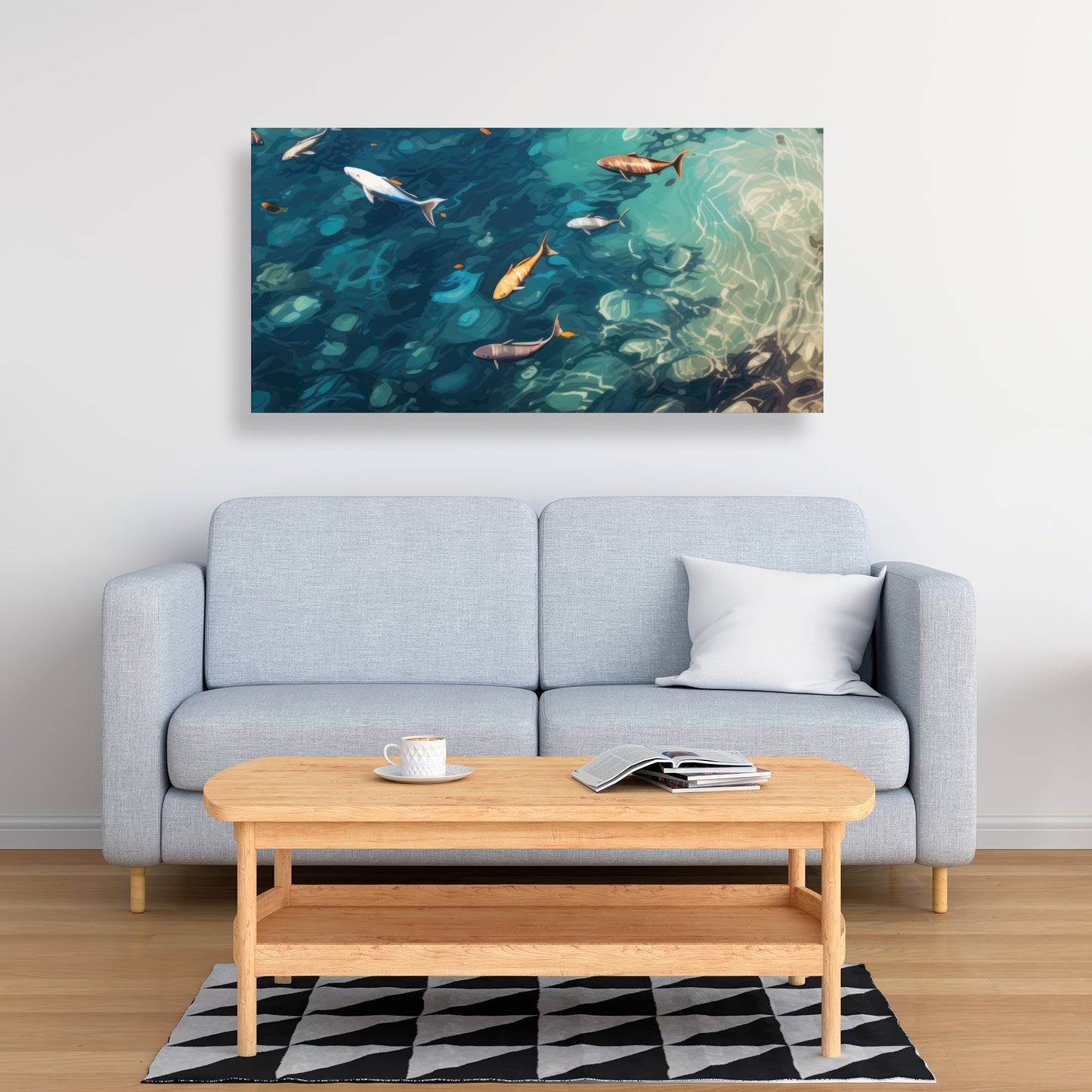 Swim Ahead - Beige Canvas Home Decor for Stylish Interiors