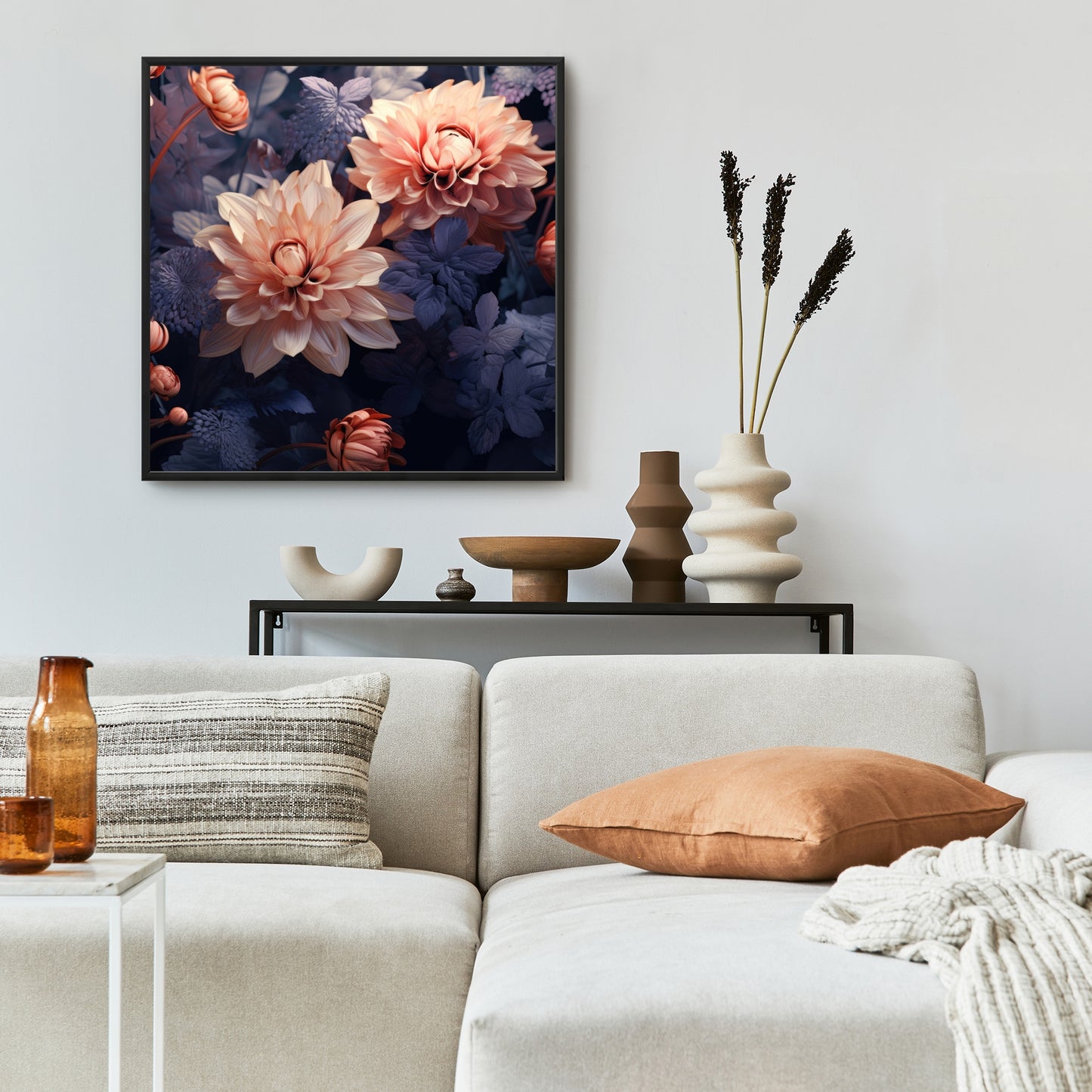 Pink and purple - 36"x36" Framed canvas