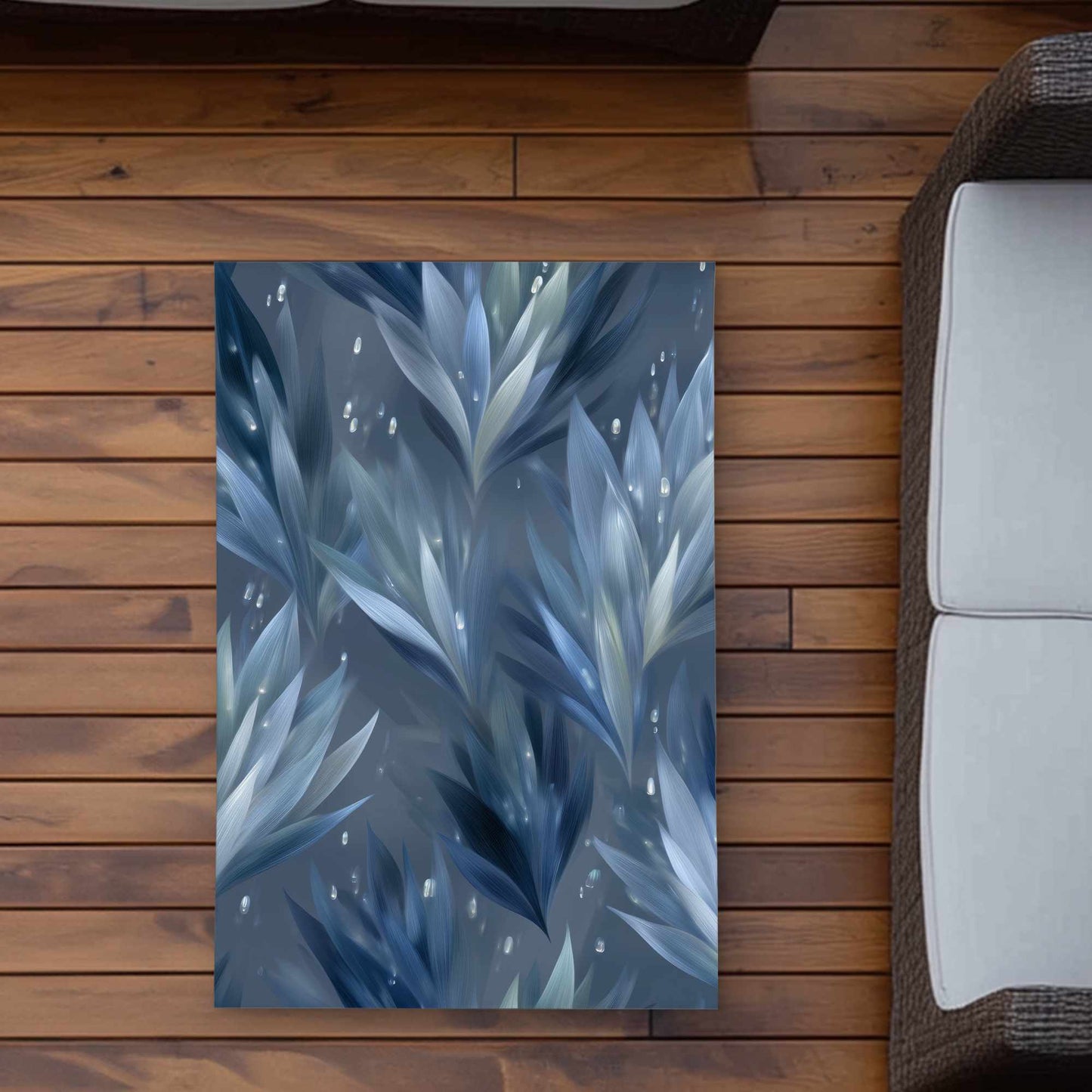 Icy Leaves Outdoor Area Rug | Stylish Home Decor Rug