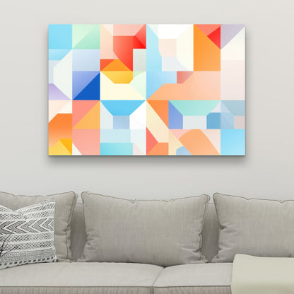 Geometric Cadence - Orange Canvas Art for Home Decor