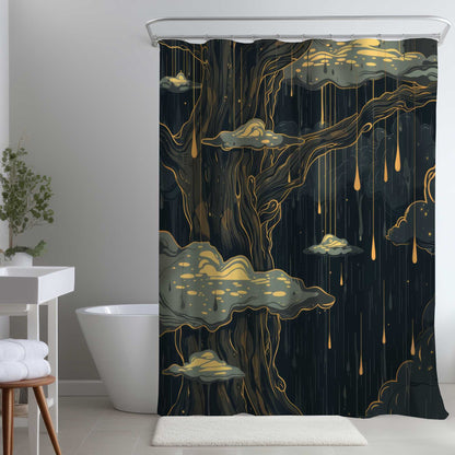 Rideau de Douche Glissant - Décoration Élégante pour la Salle de Bain