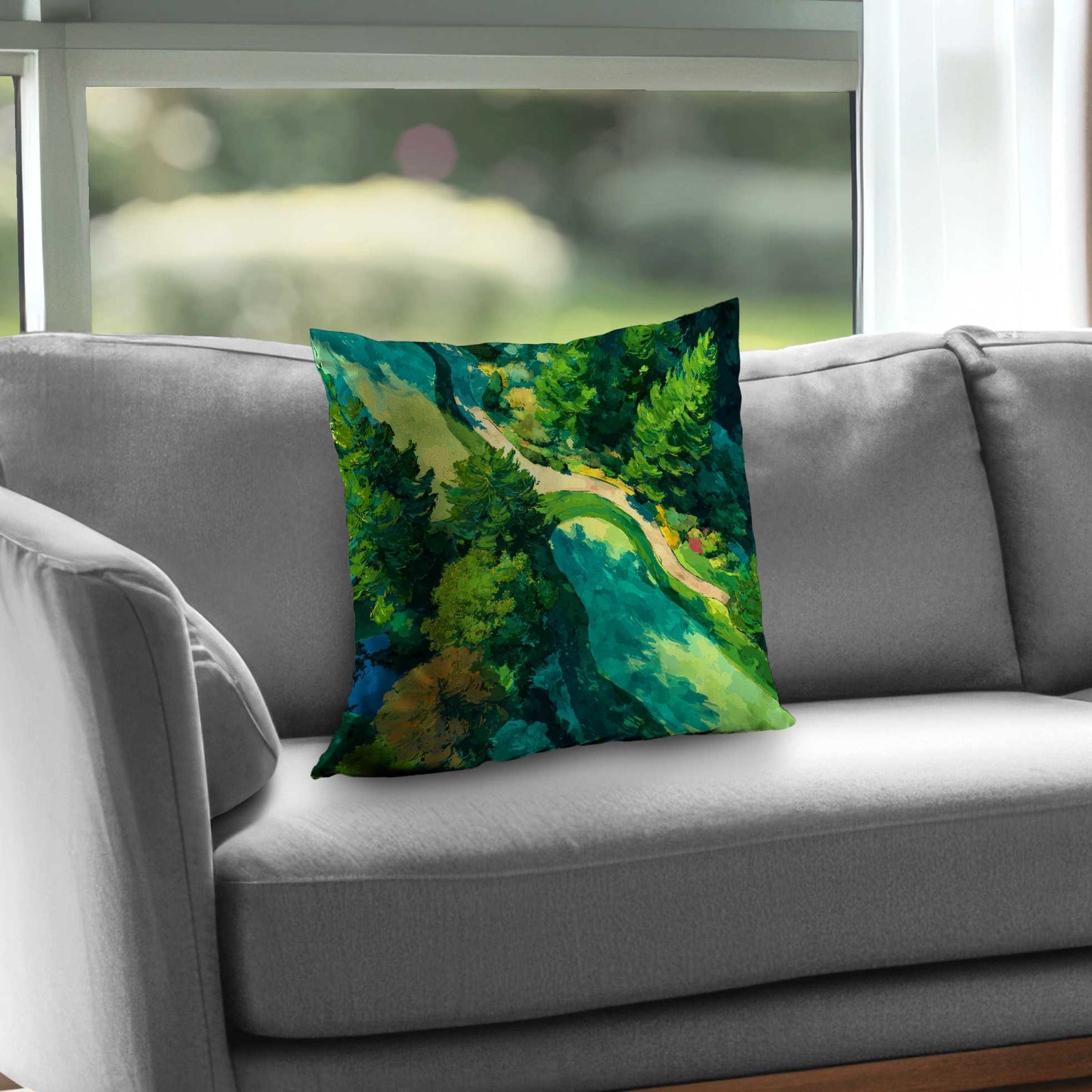Coussin décoratif en sergé de polyester Peaceful Course | Accessoire de décoration intérieure