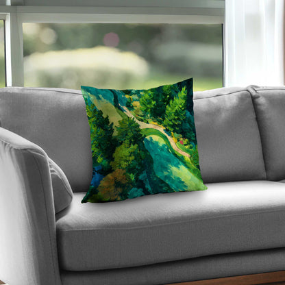 Coussin décoratif en sergé de polyester Peaceful Course | Accessoire de décoration intérieure