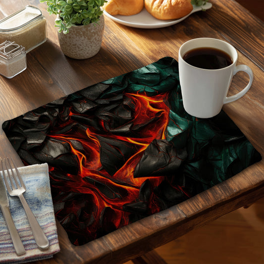 Imminent Rupture - Green Braided Polyester Placemat for Home