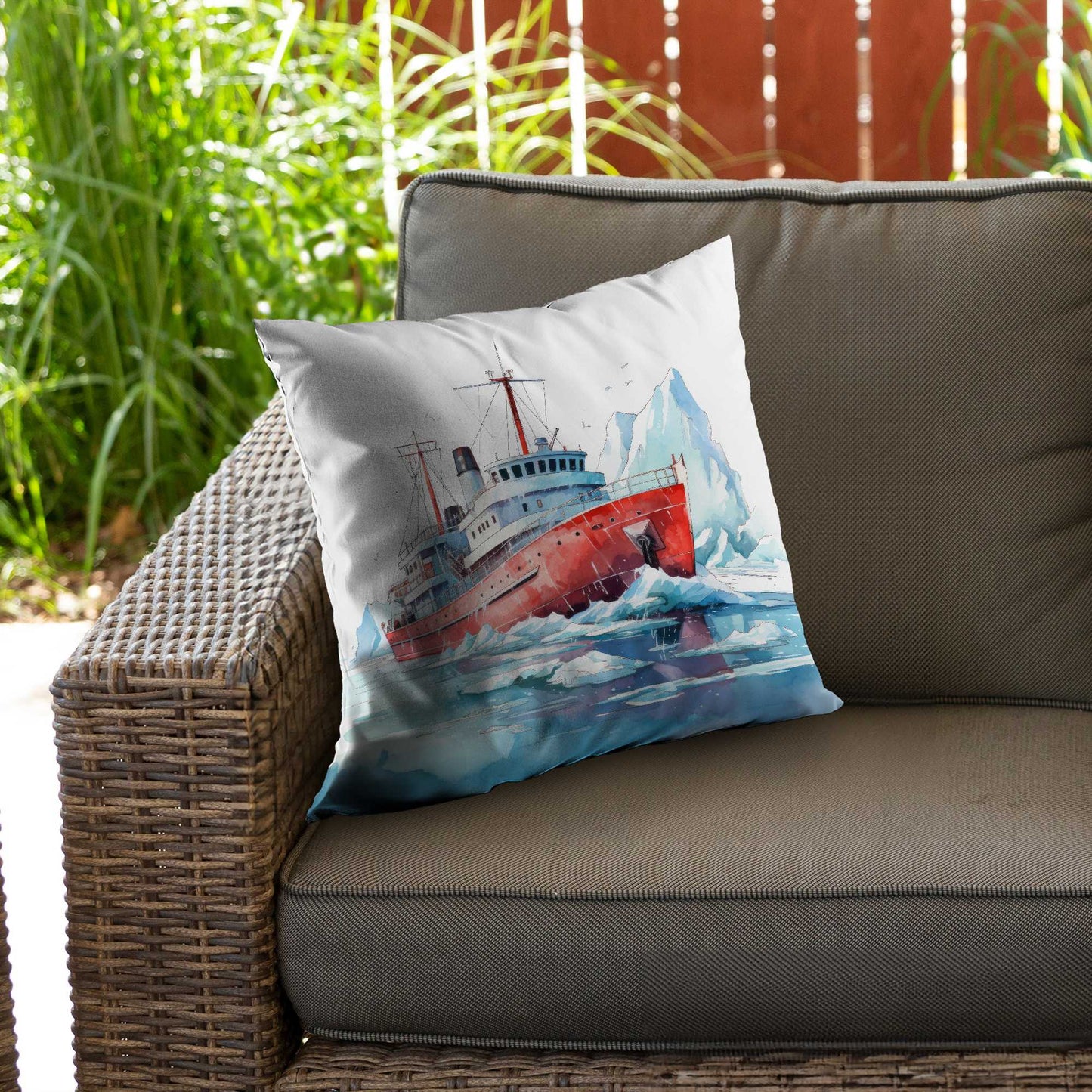 Coussin décoratif en sergé de polyester « Briser la glace » - Accessoire de décoration intérieure