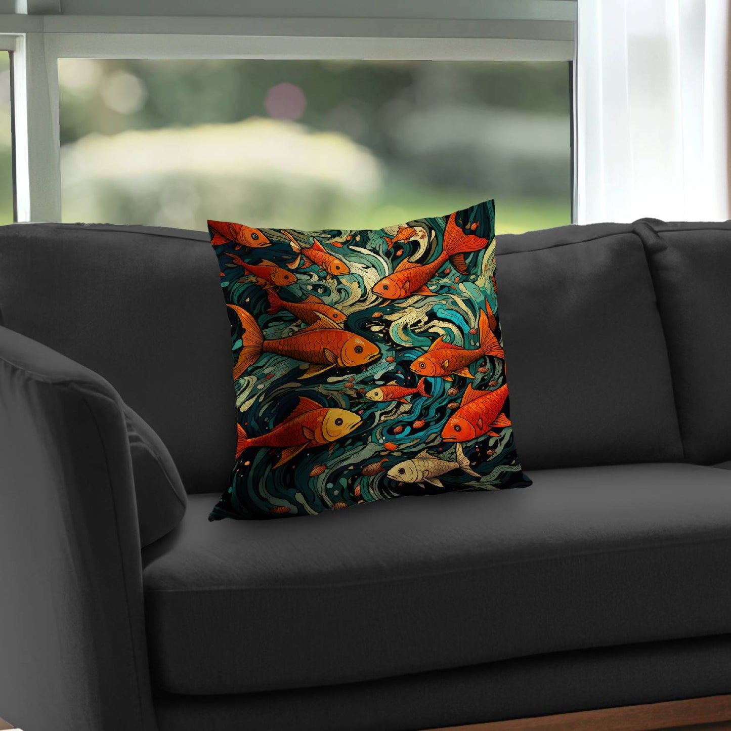 Contrast at sea - Throw pillow - Print on demand