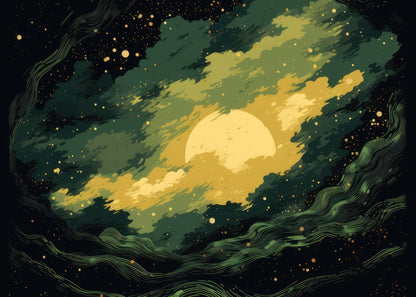 Cloudy Star Yellow Indoor Outdoor Door Mat - Home Decor