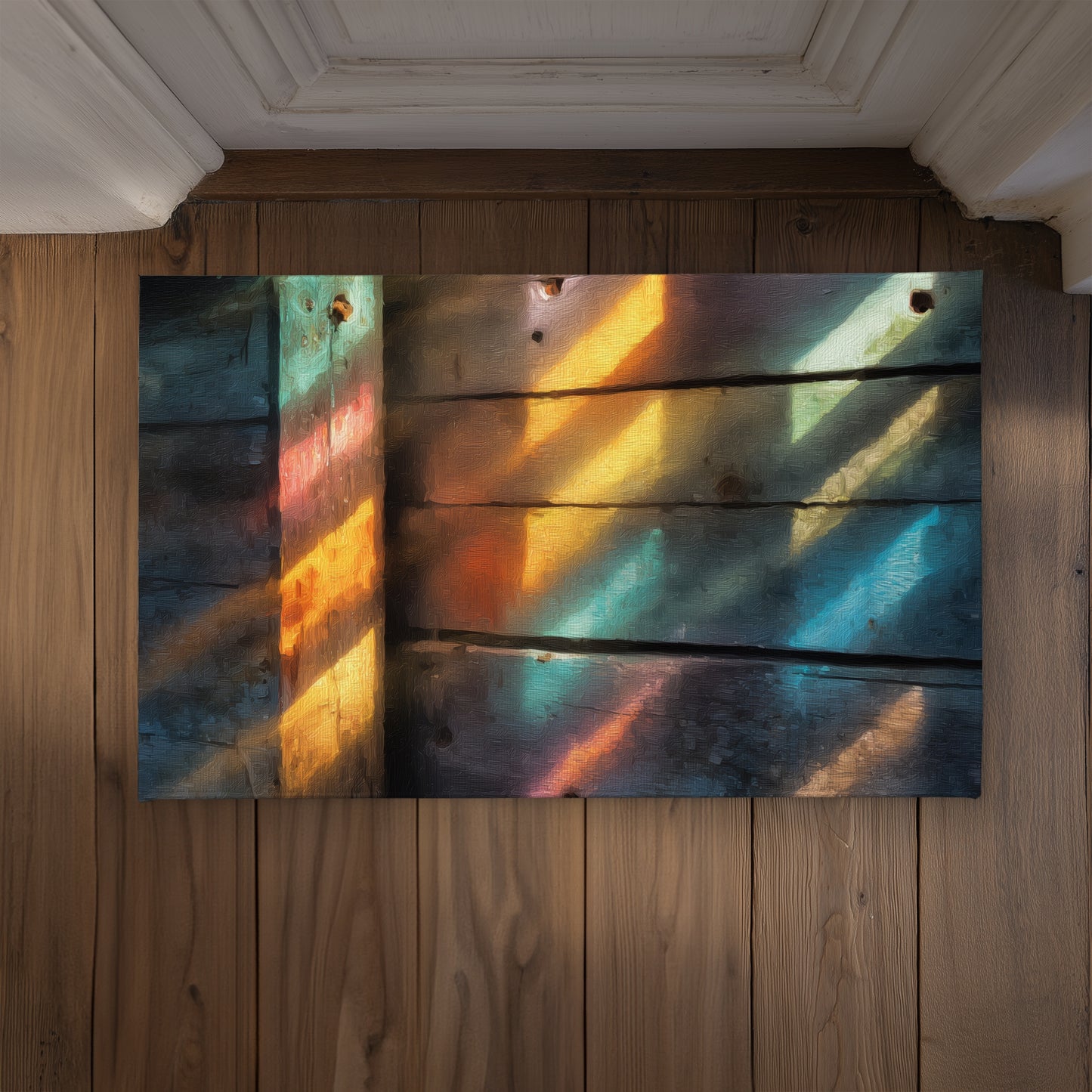 Rainbow Glint Red Indoor Outdoor Door Mat | Home Decor