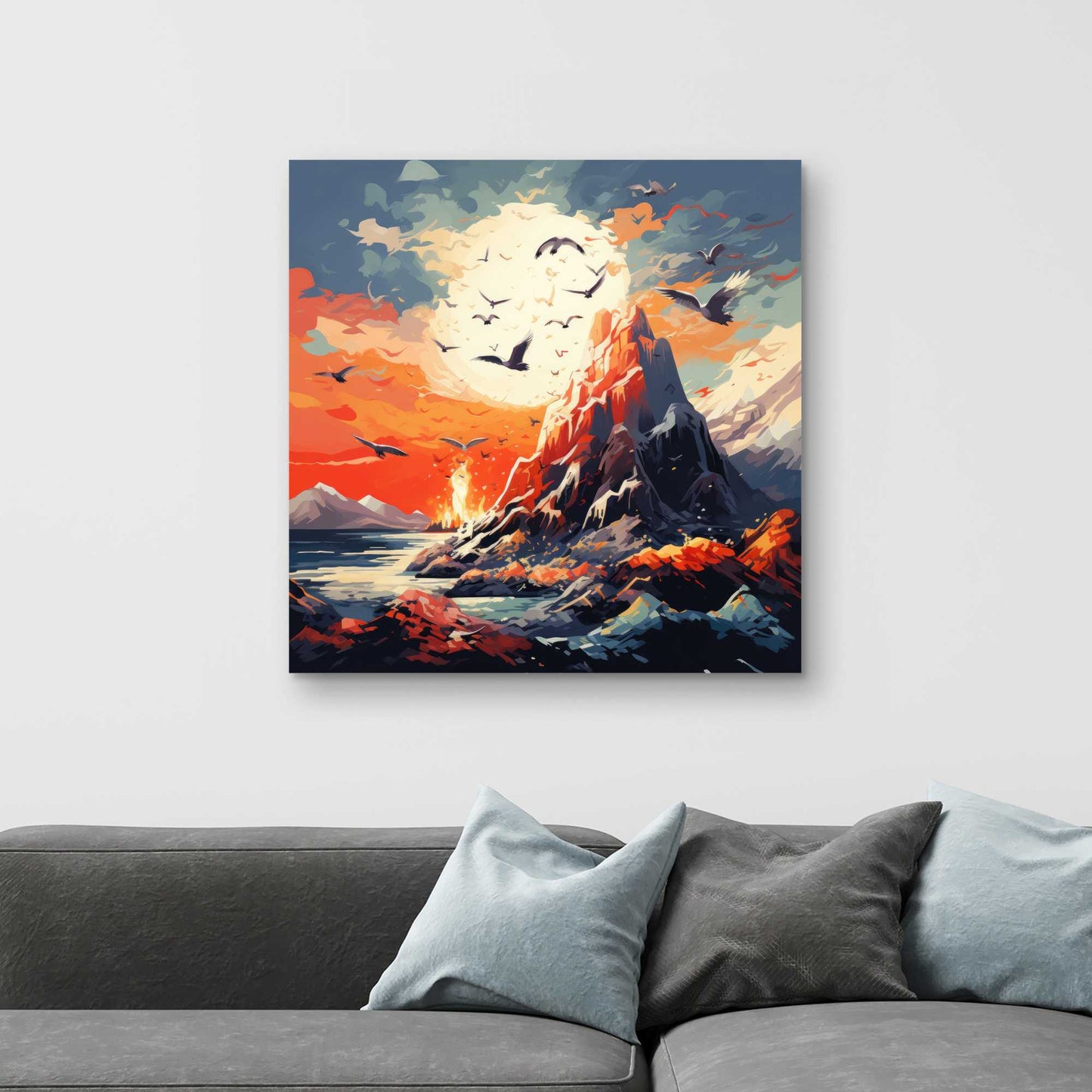 Towards Danger - Red Canvas Art | Modern Design