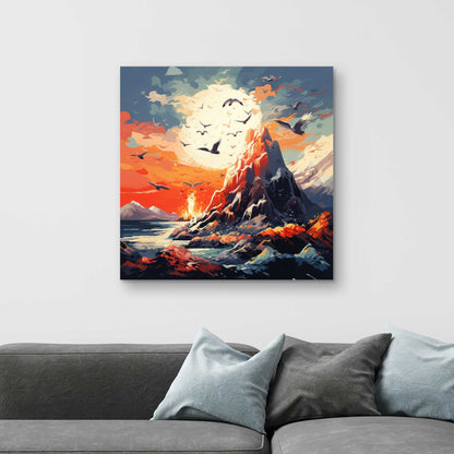 Towards Danger - Red Canvas Art | Modern Design