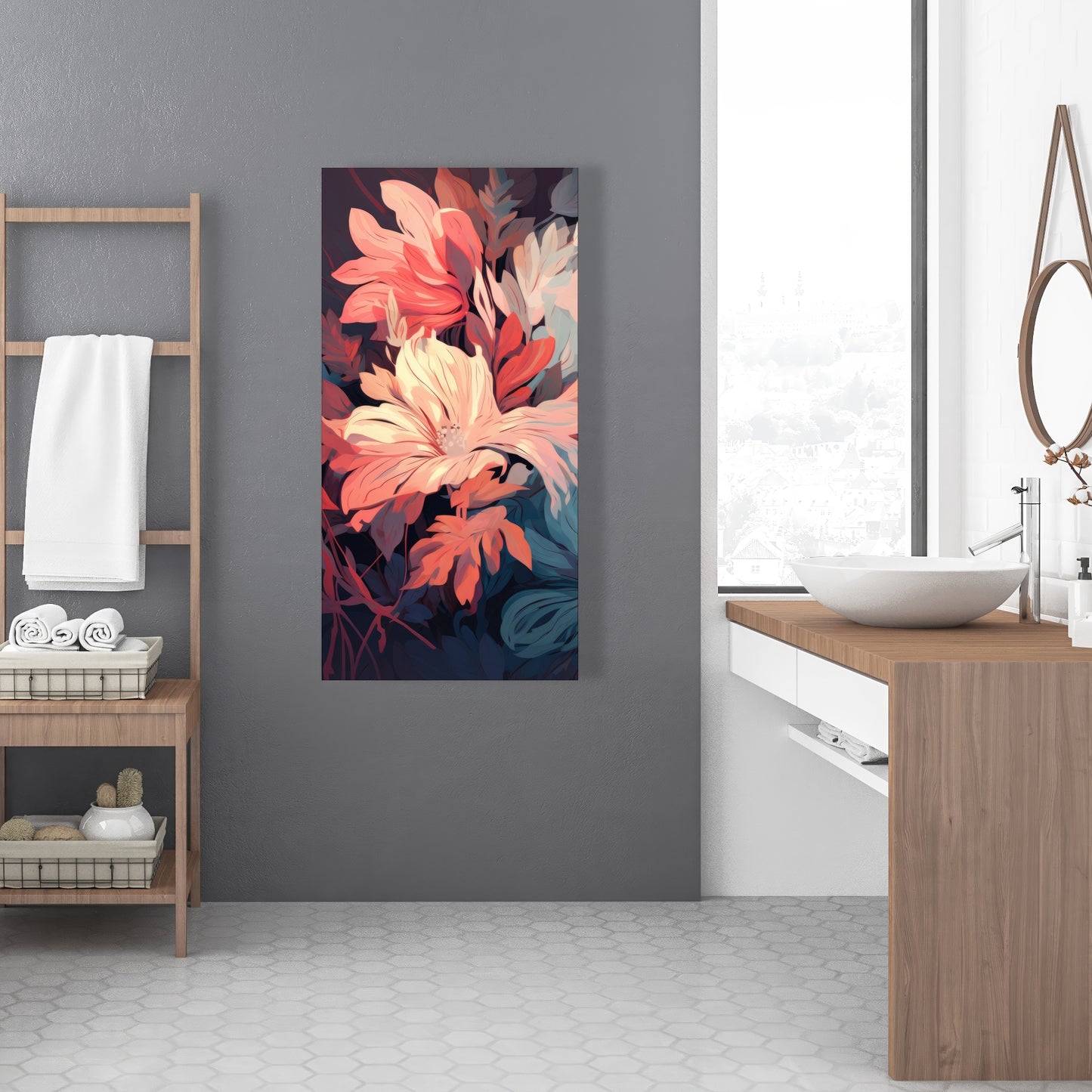 Silent charm - Turquoise Canvas Art for Home Decor