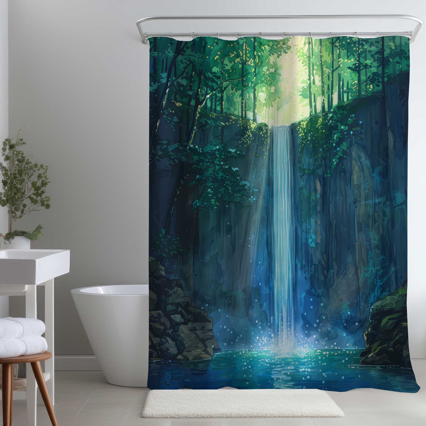 Rideau de douche Cascade - Décoration intérieure élégante, Imperméable