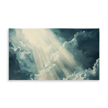 Beam of Light Blue Indoor Outdoor Tablecloth for Home Decor