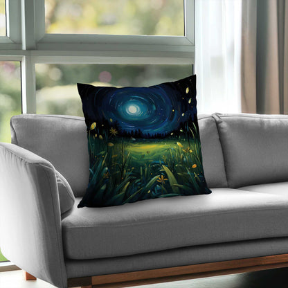 Between Grass Blades Black Poly Twill Throw Pillow - Decor