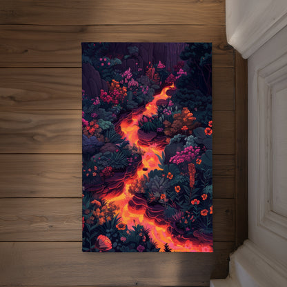 Flowing magma Pink Indoor Outdoor Door Mat | Home Decor