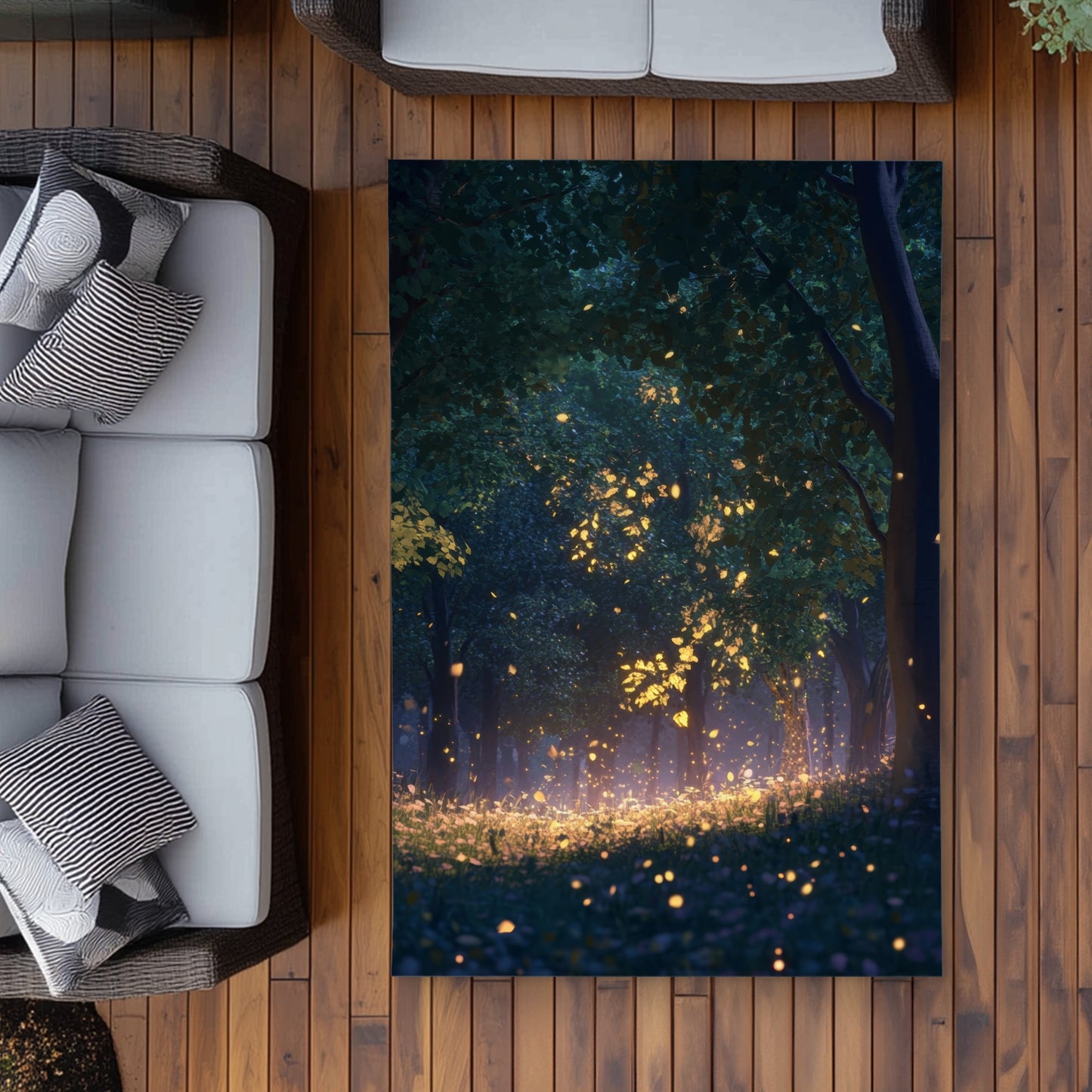 Tapis d'extérieur Glowing Leaves | Accessoire de décoration intérieure élégant