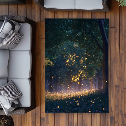 Tapis d'extérieur Glowing Leaves | Accessoire de décoration intérieure élégant