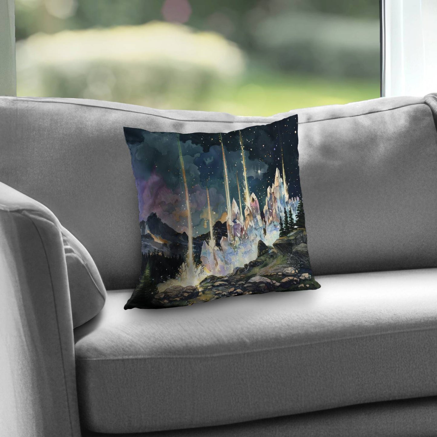 Magical beams - Throw pillow - Print on demand