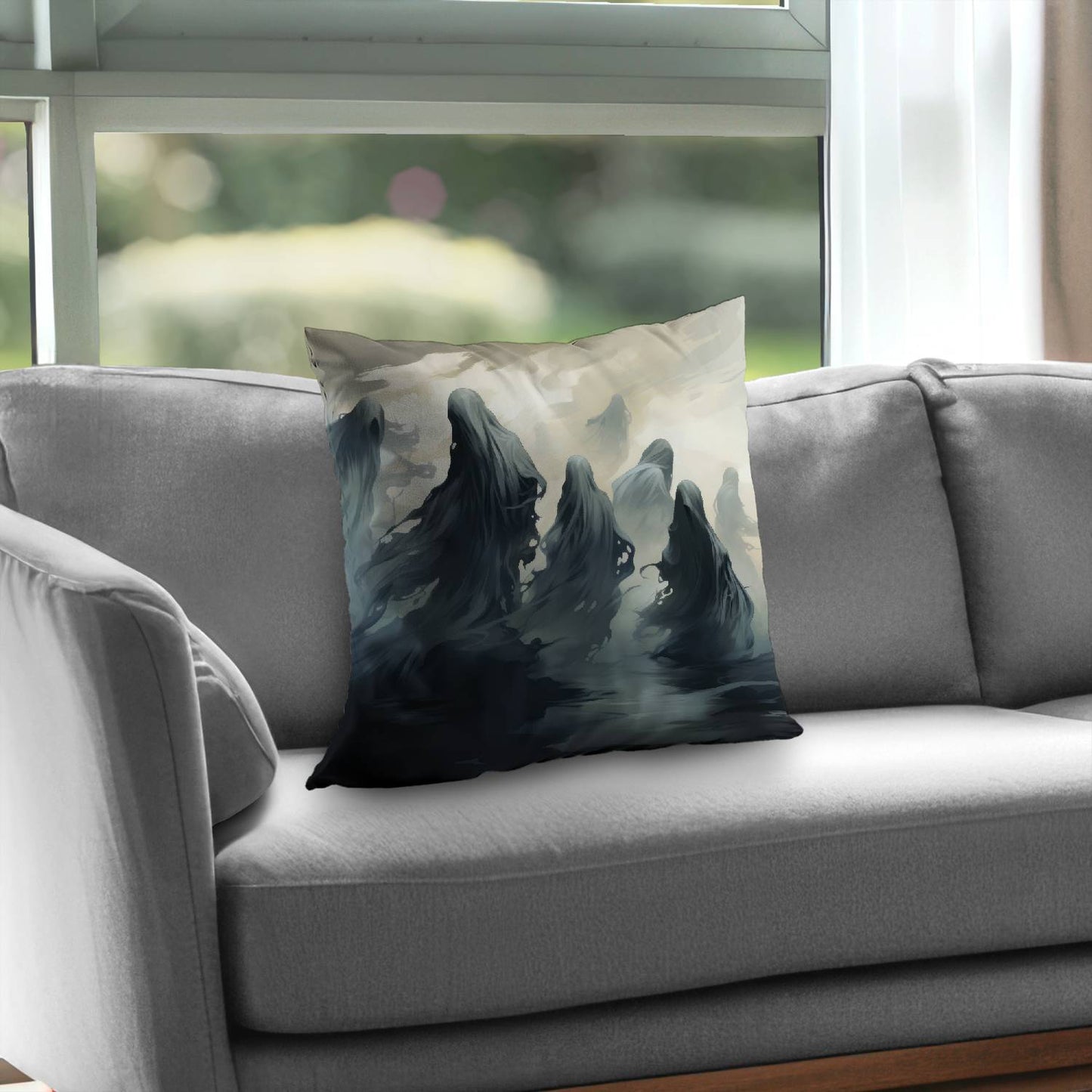 Cursed Lands Beige Poly Twill Throw Pillow | Decor Insert