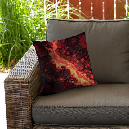 Seering Flowerbed Poly Twill Throw Pillow | Home Decor