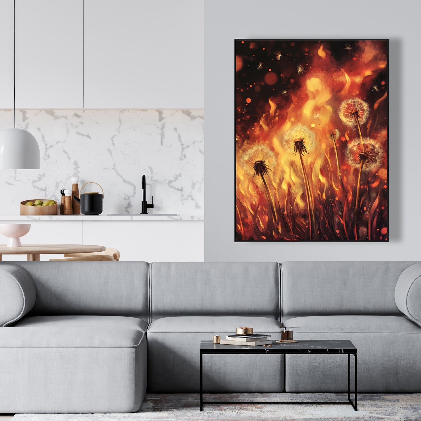 Dandy fire - 48"x60" Framed canvas