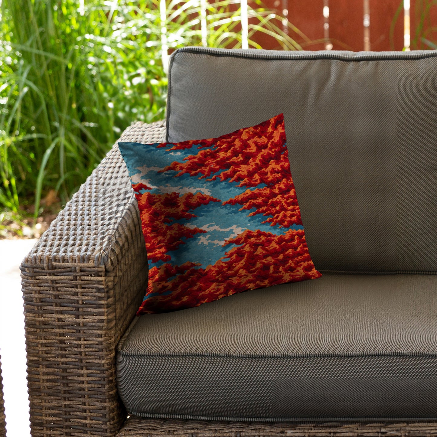 Red Mounds Poly Twill Throw Pillow - Stylish Home Decor