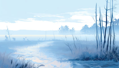 Cold Swamp Gray Indoor/Outdoor Tablecloth for Home Decor