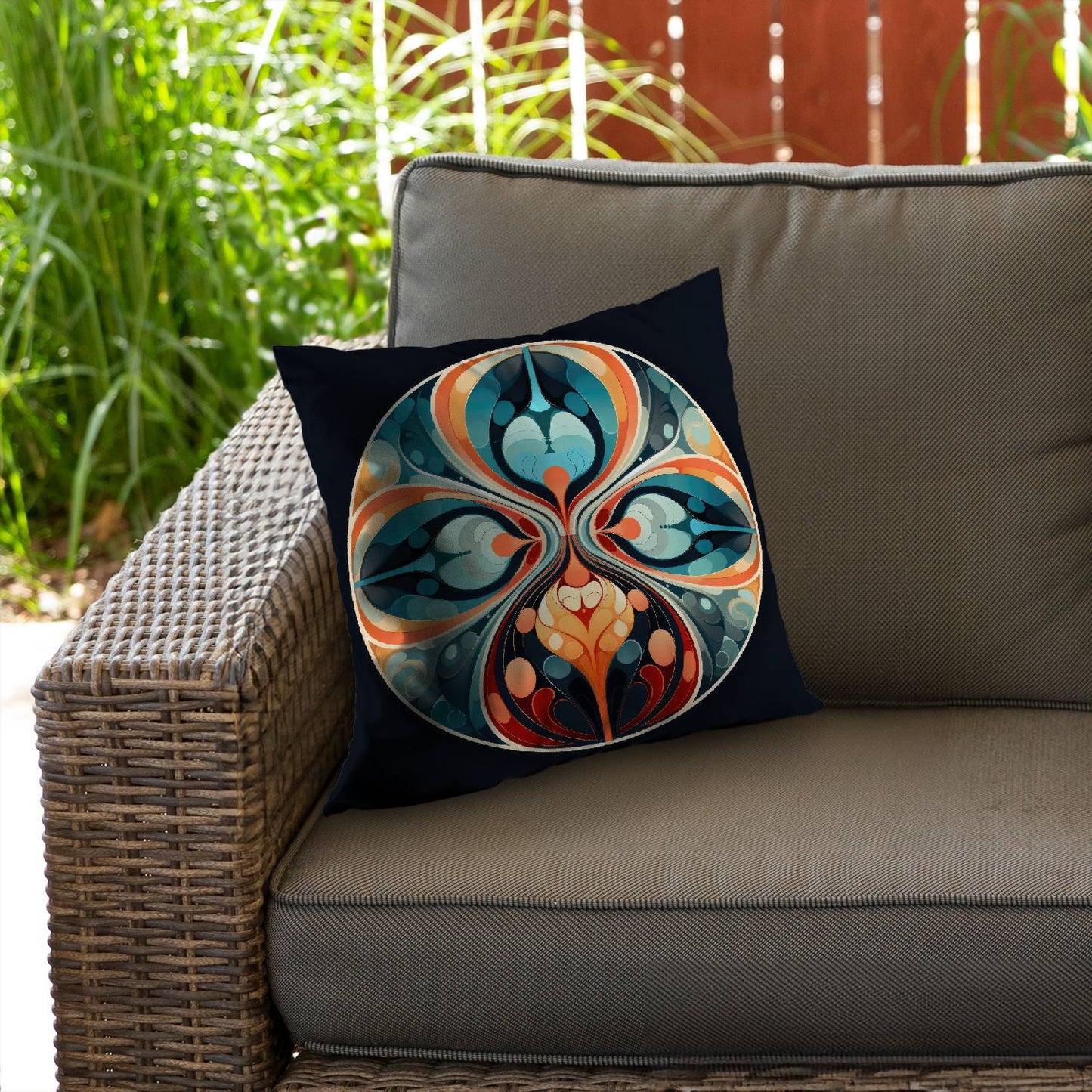 Hues and curves - Throw pillow - Print on demand