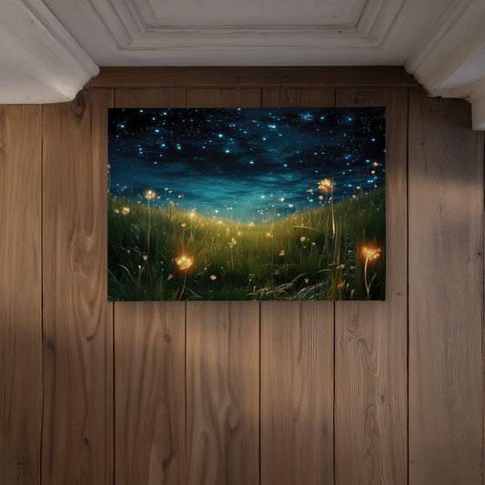 The Night Sky Black Indoor Outdoor Door Mat | Home Decor