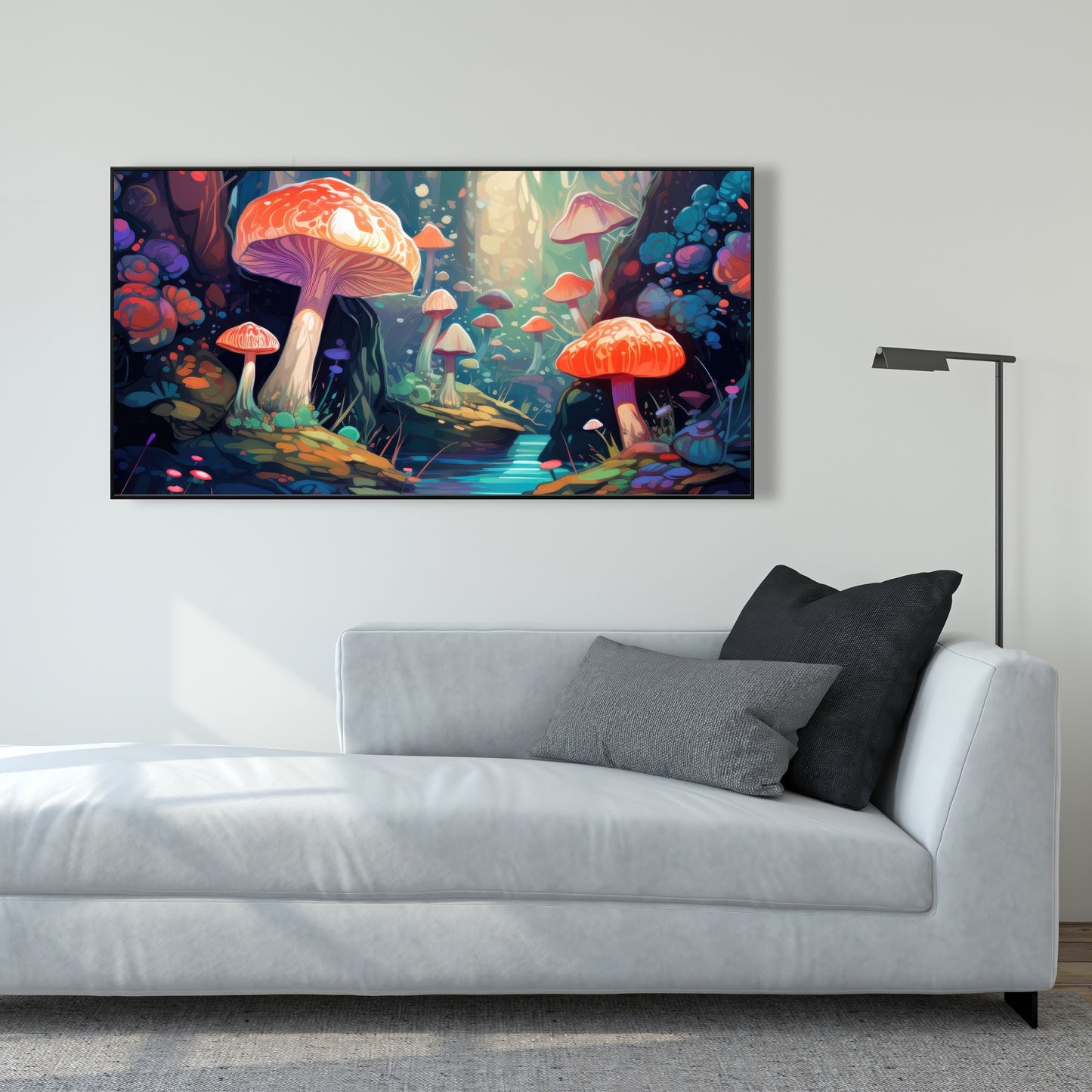 Whimsical forest - Framed Canvas - Print on demand