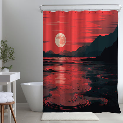 Bloody Tides Coral Shower Curtain | Stylish Home Decor