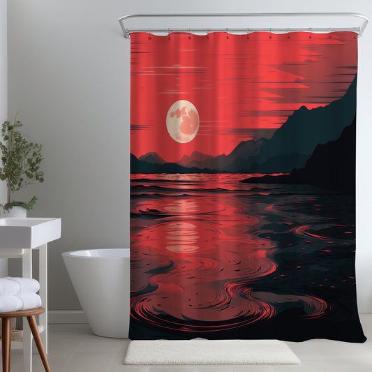 Bloody Tides Coral Shower Curtain | Stylish Home Decor