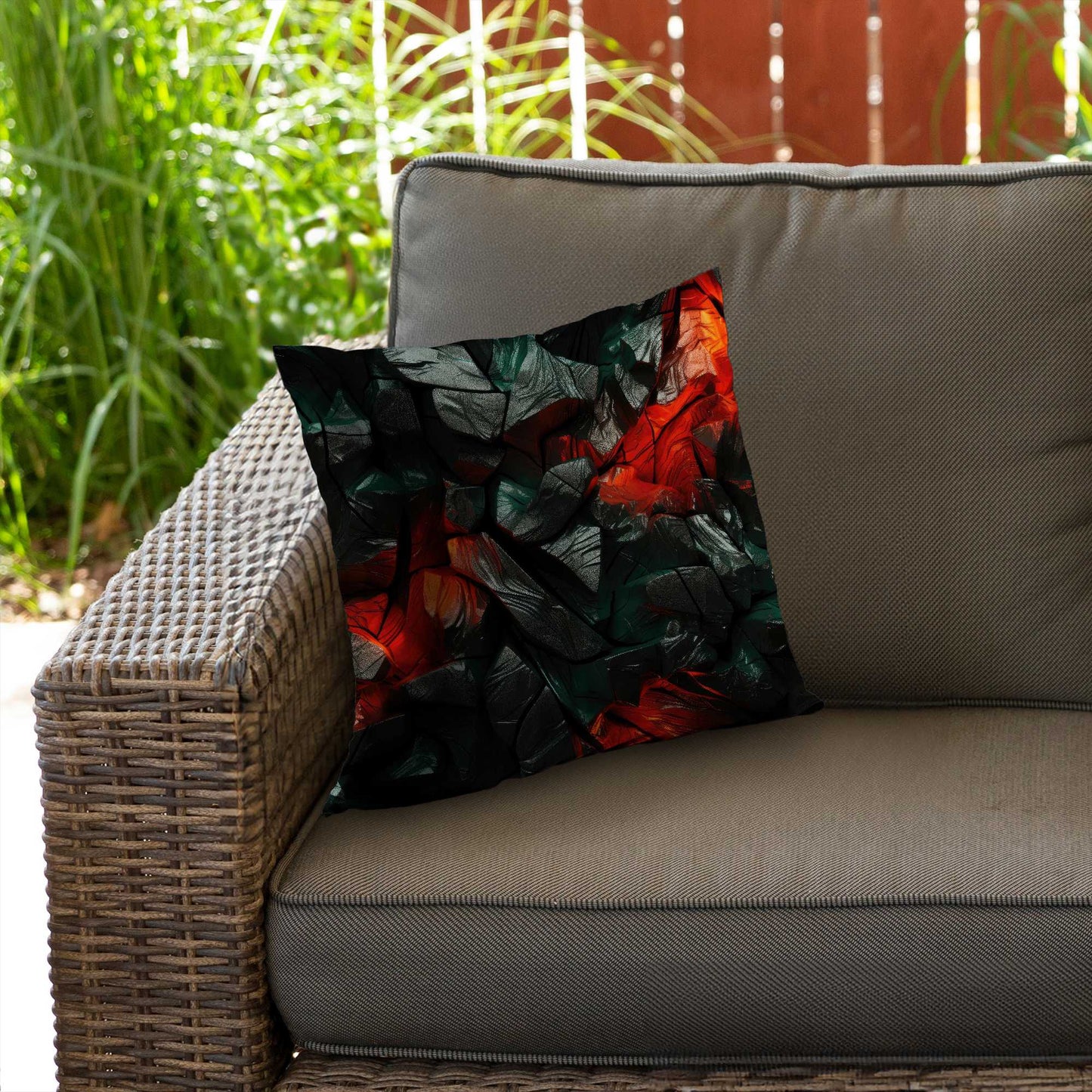 Hiding Under Red Poly Twill Throw Pillow Insert