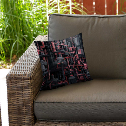 Dark pipes poly twill throw pillow - stylish home decor