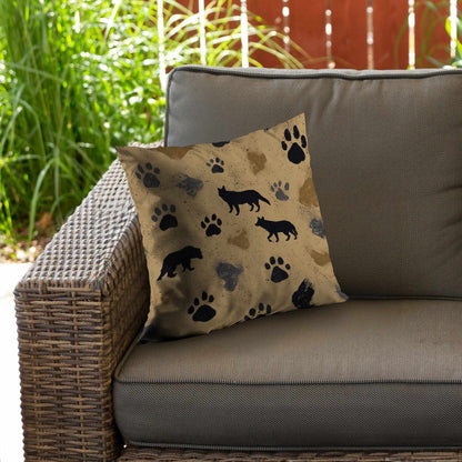 Coussin décoratif Wild Tracks Echo en sergé de polyester | Décoration d'intérieur