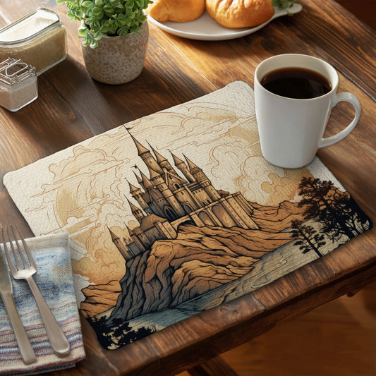 Legendary Castle - Braided Polyester Placemat for Home Decor