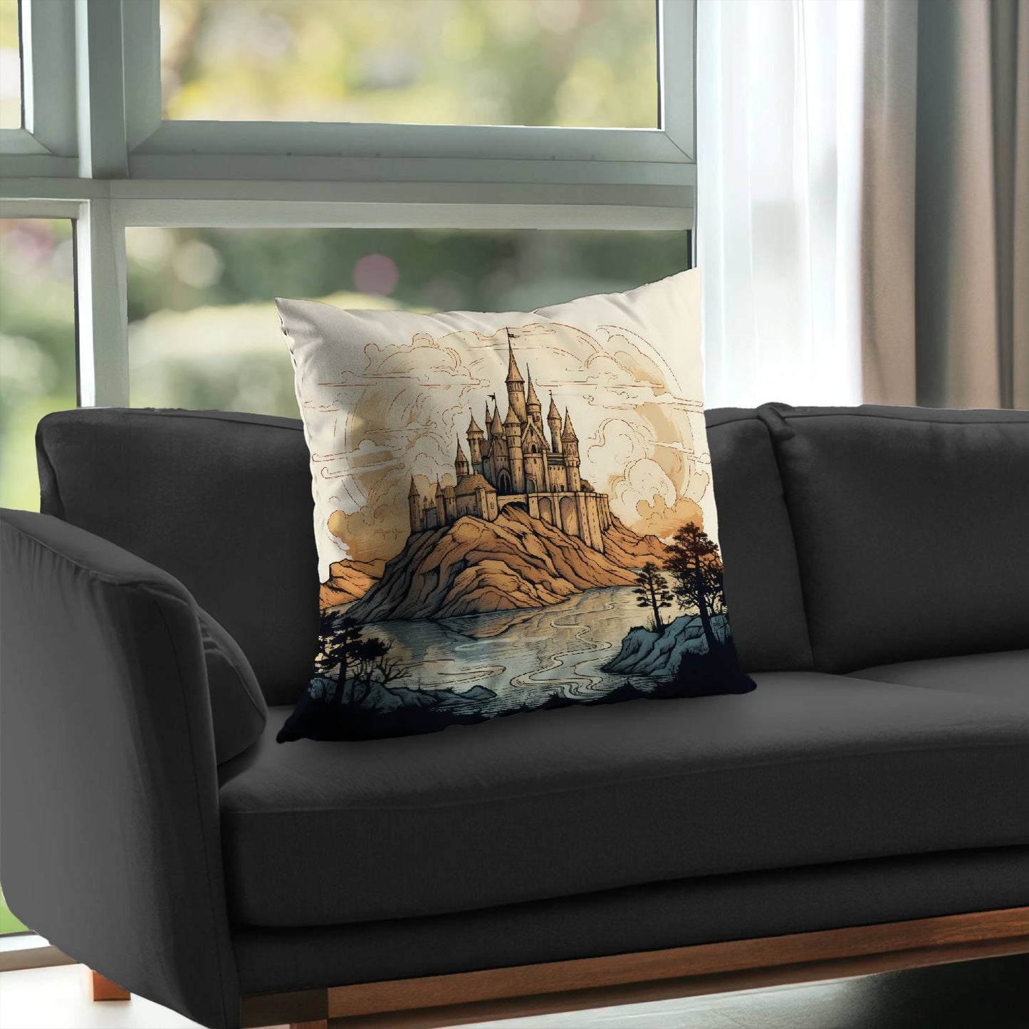 Legendary castle - Throw pillow - Print on demand