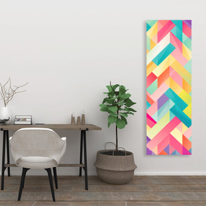 Stripe Harmony - Turquoise Canvas Wall Art for Home Decor