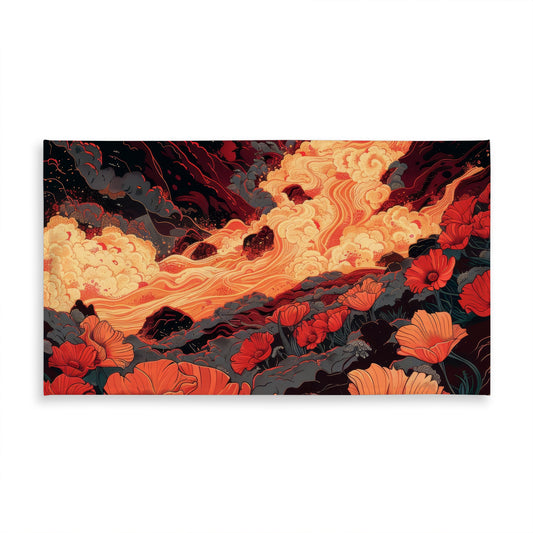 The Big Burn - Black Indoor Outdoor Tablecloth