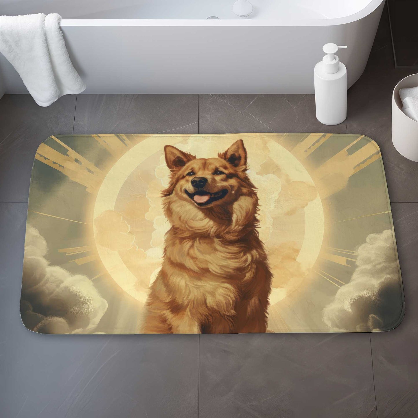 Man's Best Angel Gray Bath Mat | Home Decor Essential