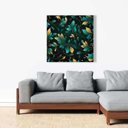 Twirling Twigs - Turquoise Canvas Home Decor Art Piece