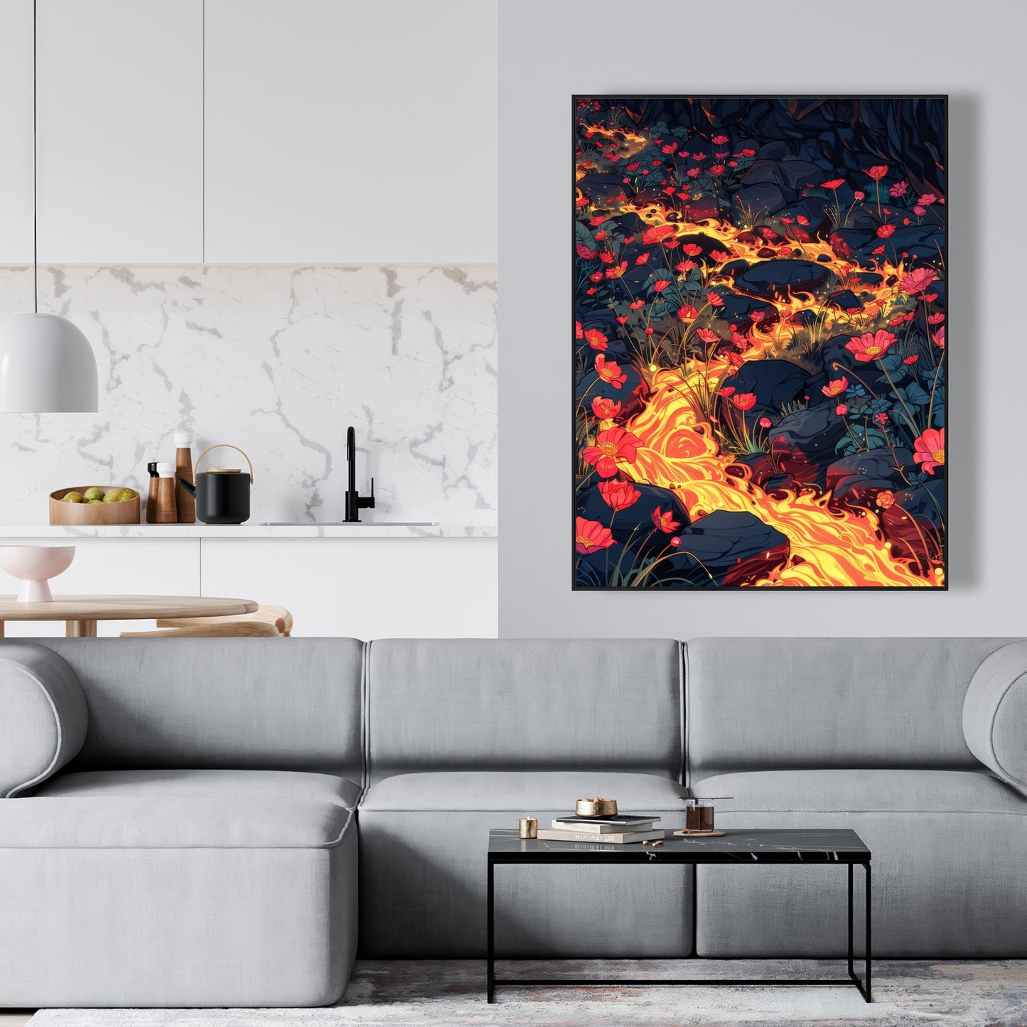 Dodging nature - 36"x36" Framed canvas