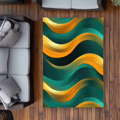 Voluptuous Gold Outdoor Area Rug for Elegant Home Decor