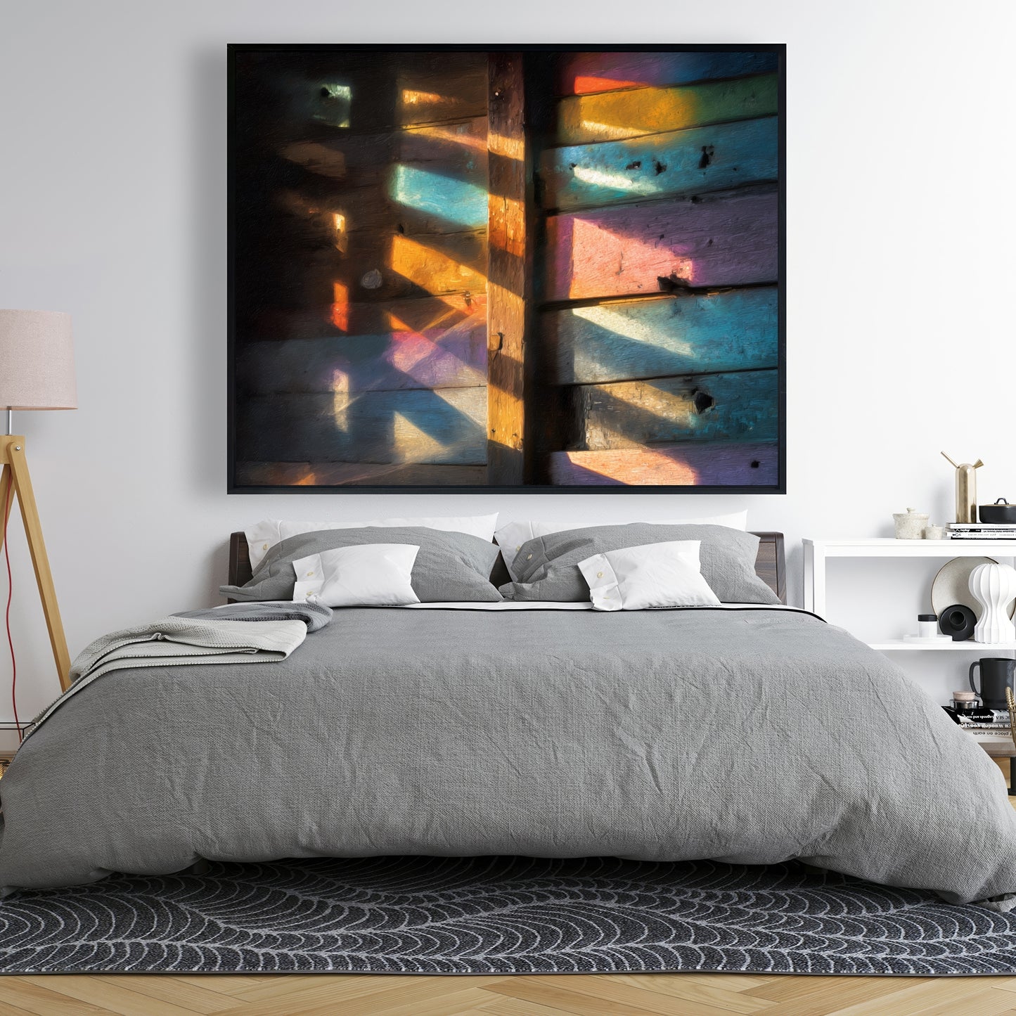 Casting Rainbows - Green Framed Canvas for Home Decor